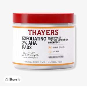 Thayers Exfoliating 2% AHA Pads